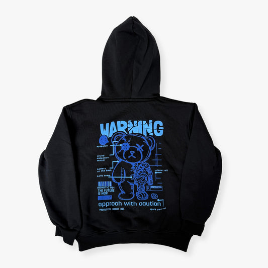 Warning Hoodie "BLACK"